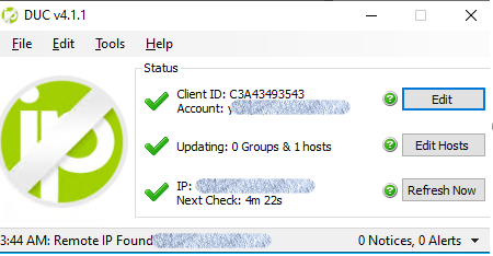 No-IP hostname configuration